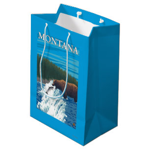 Bolsa De Regalo Mediana Pesca del oso en el río - Montana