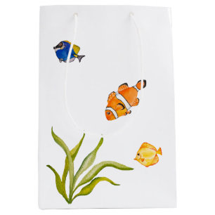 Bolsa De Regalo Mediana Pescado acuático y algas marinas