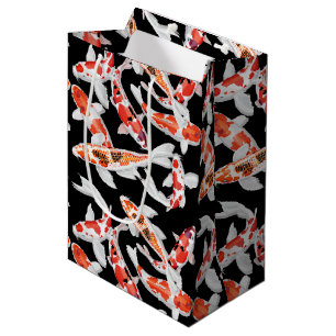 Bolsa De Regalo Mediana Pescado de Koi negro y naranja