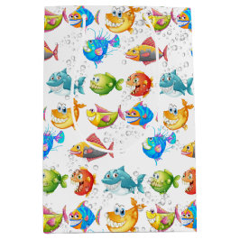 Bolsa De Regalo Mediana Pescado divertido en burbujas