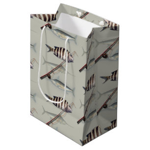 Bolsa De Regalo Mediana Pescador de agua salada tema de pesca