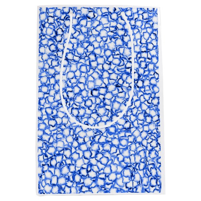 Bolsa De Regalo Mediana Petales azules generados por computadora (Anverso)