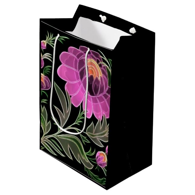 Bolsa De Regalo Mediana Petales rosados Art Deco (Angulo Anverso)