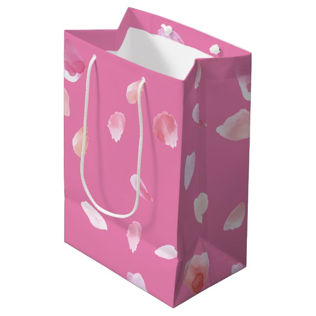 Bolsa De Regalo Mediana Pétalos rosa rosados (Angulo Anverso)