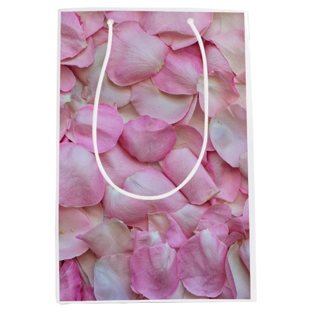 Bolsa De Regalo Mediana Pétalos rosa rosados (Anverso)