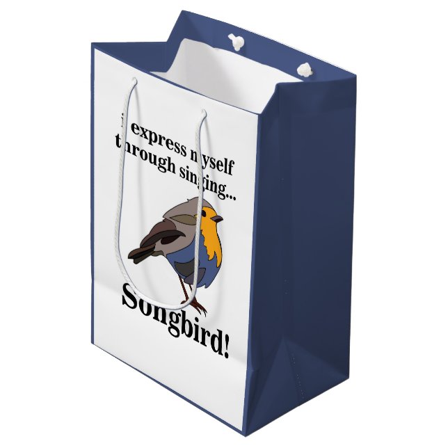 Bolsa De Regalo Mediana Petirrojo Cantor (Angulo Anverso)
