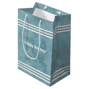 Bolsa De Regalo Mediana Petroglifos de ciervos de invierno del suroeste y 