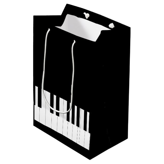 BOLSA DE REGALO MEDIANA PIANO KEYS MUSIC LOVER (Angulo Anverso)