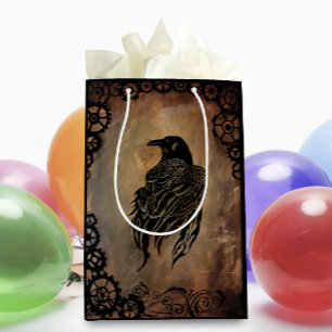 Bolsa De Regalo Mediana Piedra Sepia Engranajes Tribales de Relojería Cue