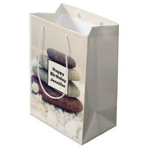 Bolsa De Regalo Mediana Piedras apiladas Meditativo Cumpleaños de Cairn