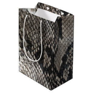 Bolsa De Regalo Mediana Piel de Serpiente Pitón de Lujo - Moda Elegante y