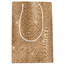 Bolsa De Regalo Mediana Piel de serpiente Purpurina Glam Gold