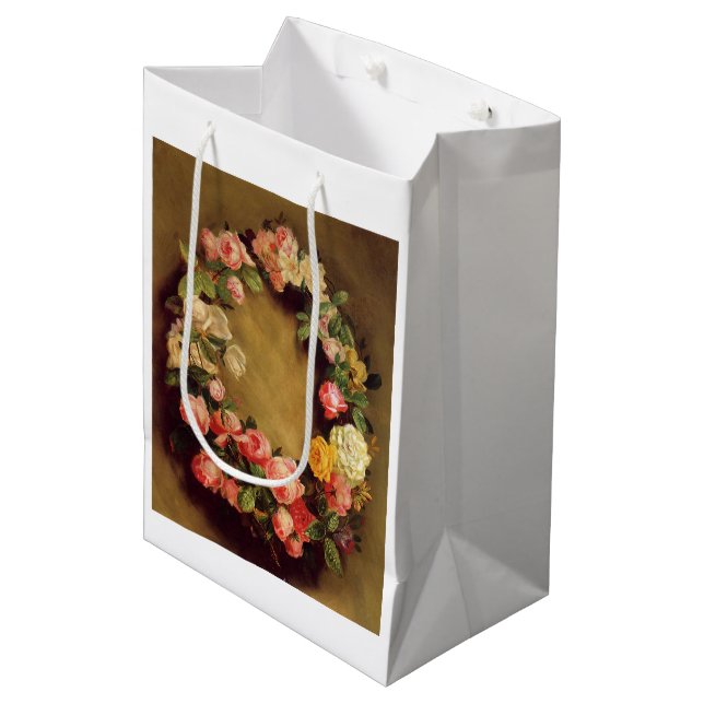 Bolsa De Regalo Mediana Pierre-Auguste Renoir - Corona de Rosas (Angulo Anverso)