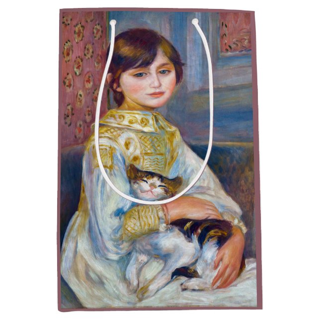 Bolsa De Regalo Mediana Pierre-Auguste Renoir - Niño con gato (Anverso)