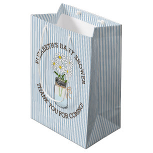 Bolsa De Regalo Mediana Pieza central de Baby Shower del tarro de albañil