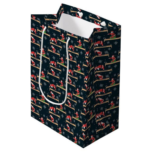 Bolsa De Regalo Mediana Pilates Santa Seamless Christmas Patterns (Angulo Anverso)