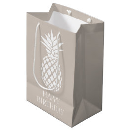 Bolsa De Regalo Mediana Piña blanca perrito en beige