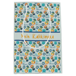Bolsa De Regalo Mediana Piña hawaiana e Hibiscus Mele Kalikimaka 2