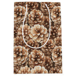 Bolsa De Regalo Mediana Piñas Marrones Naturaleza Cumpleaños