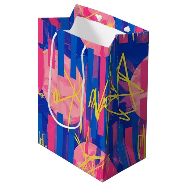Bolsa De Regalo Mediana Pincelada abstracta retro (2) (Angulo Anverso)