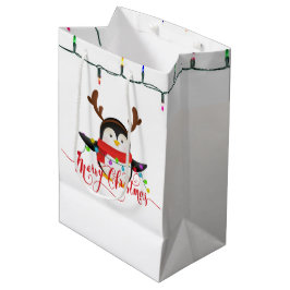 Bolsa De Regalo Mediana Pingüino de Navidad