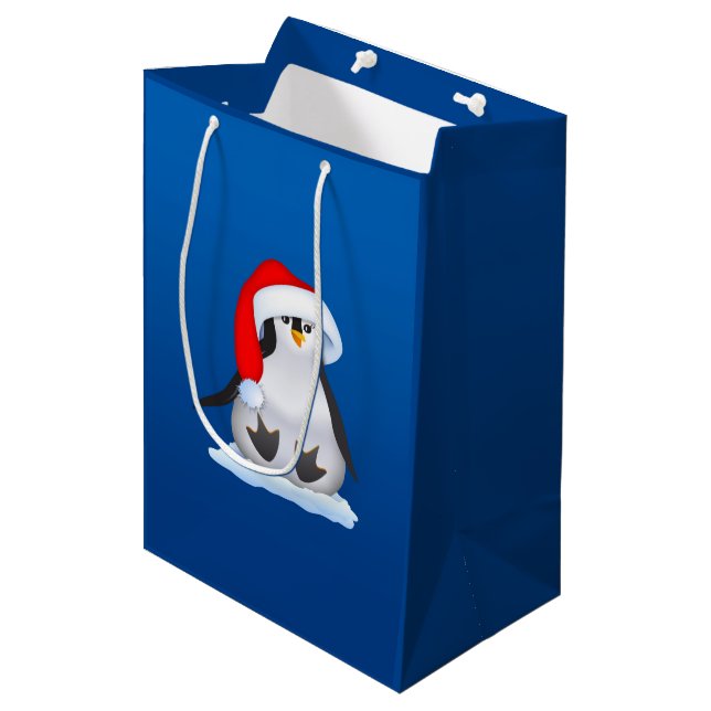 Bolsa De Regalo Mediana Pingüino navidad (Angulo Anverso)