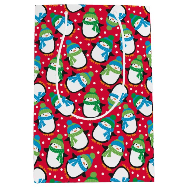 Bolsa De Regalo Mediana Pingüinos (Anverso)