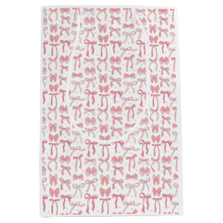 Bolsa De Regalo Mediana Pink Coquette Bows Wrapping Paper