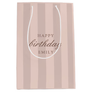 Bolsa De Regalo Mediana Pink Elegant Happy Birday