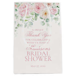 Bolsa De Regalo Mediana Pink Floral Hydrangea Bridal Shower Favor