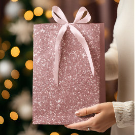 Bolsa De Regalo Mediana Pink Glitter Christmas Gift Bag 