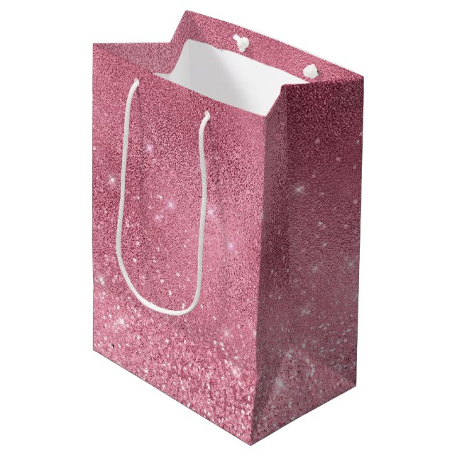 Bolsa De Regalo Mediana Pink Glitz (Angulo Anverso)