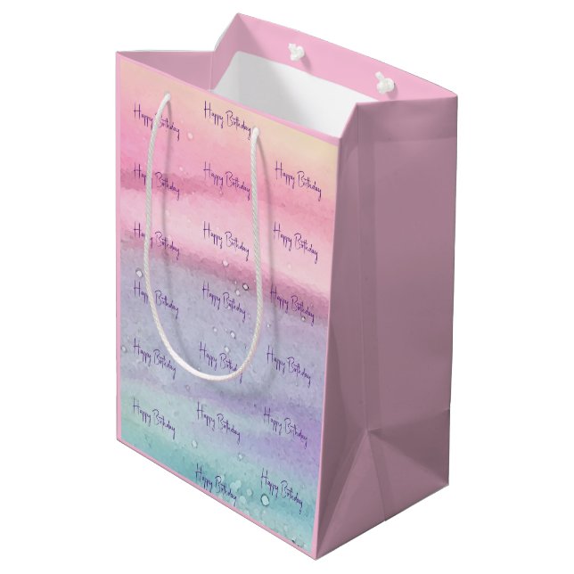 Bolsa De Regalo Mediana Pink Happy Birday (Angulo reverso)
