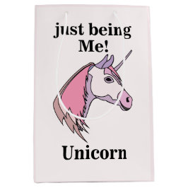 Bolsa De Regalo Mediana Pink Purple Unicorn Head