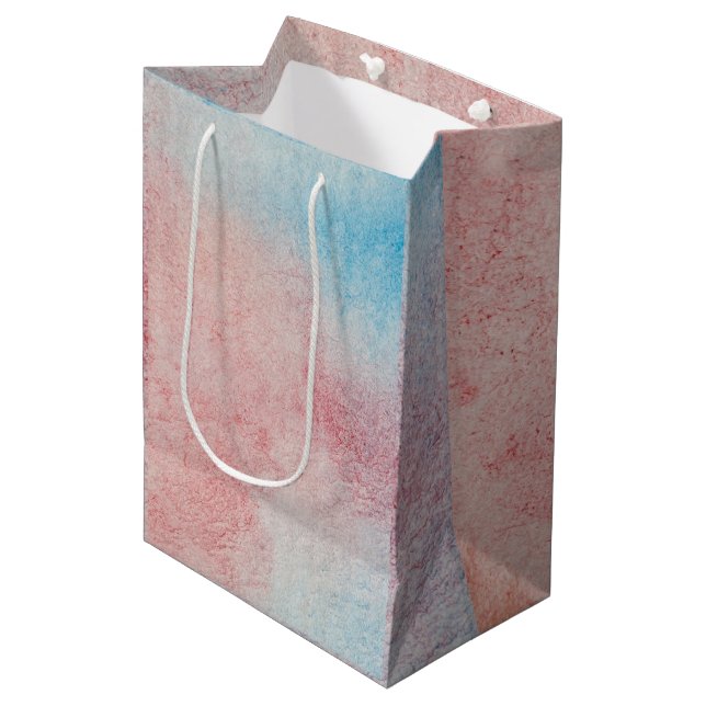 Bolsa De Regalo Mediana Pintor de tintes azules rosados pastel abstracto (Angulo Anverso)