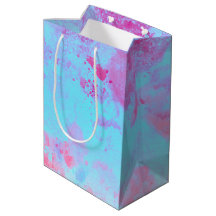 Pintura abstracta de salpicaduras de rosa y azul c