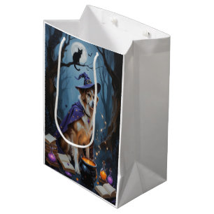 Bolsa De Regalo Mediana Pintura caprichosa de Halloween del pastor de Anat