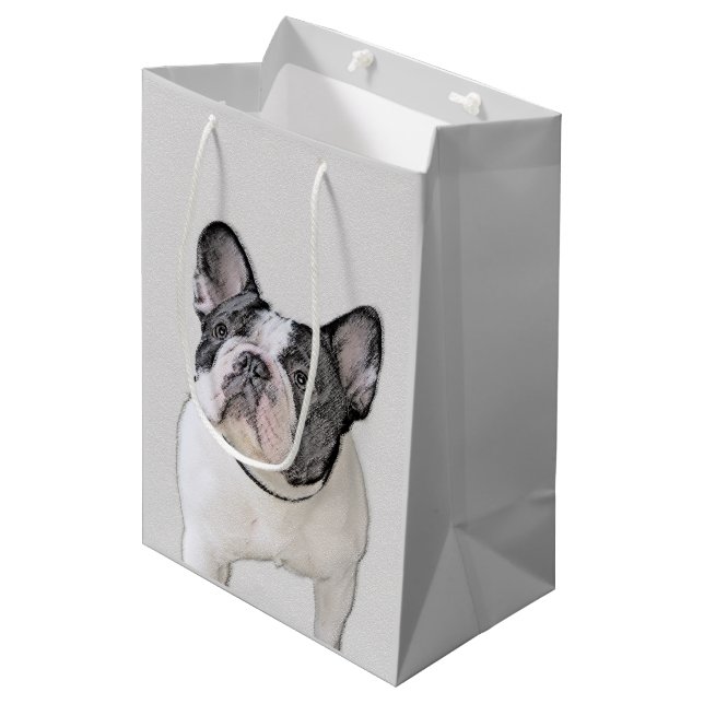 Bolsa De Regalo Mediana Pintura de Bulldog francés (Brindle Pied) - Arte d (Angulo Anverso)