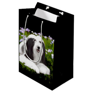 Bolsa De Regalo Mediana Pintura de color con barba - Arte de perro origina