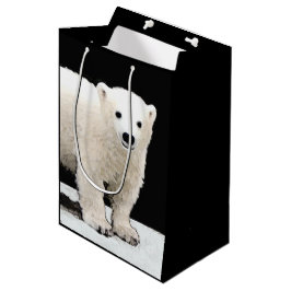 Bolsa De Regalo Mediana Pintura de Cubo de Oso Polar - Arte de Vida Silves