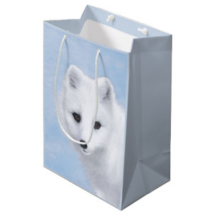 Bolsa De Regalo Mediana Pintura de Fox Ártica - Arte de Vida Silvestre Ori