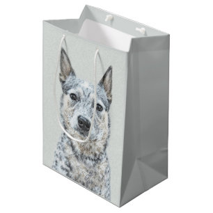 Bolsa De Regalo Mediana Pintura de perro de ganado australiano - Arte orig