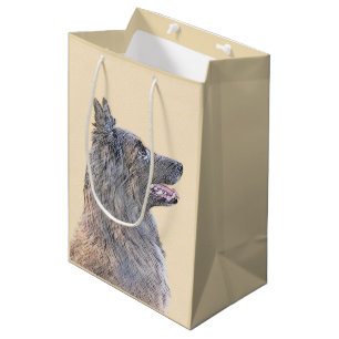 Bolsa De Regalo Mediana Pintura de Tervuren belga - Arte de perro original
