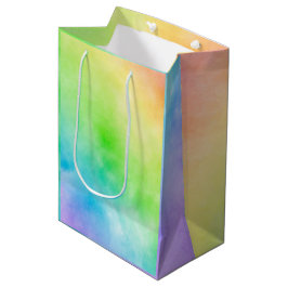 Bolsa De Regalo Mediana Pintura en acuarela de arcoíris con tot personaliz