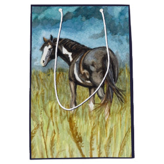 Bolsa De Regalo Mediana Pintura en blanco y negro, acuarela