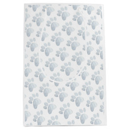 Bolsa De Regalo Mediana Pintura Imprime acuarela Arte Gris Mascota Gato Di