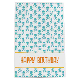 Bolsa De Regalo Mediana Pirata Crossbone FELIZ BIRMANISMO DE CUMPLEAÑOS Ni