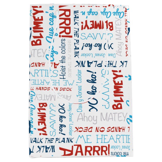 Bolsa de regalo mediana pirata de lemas piratas Fi (Anverso)