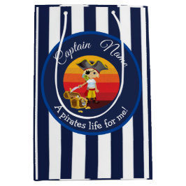 Bolsa De Regalo Mediana Pirata Fiesta Nautical Blue Boy
