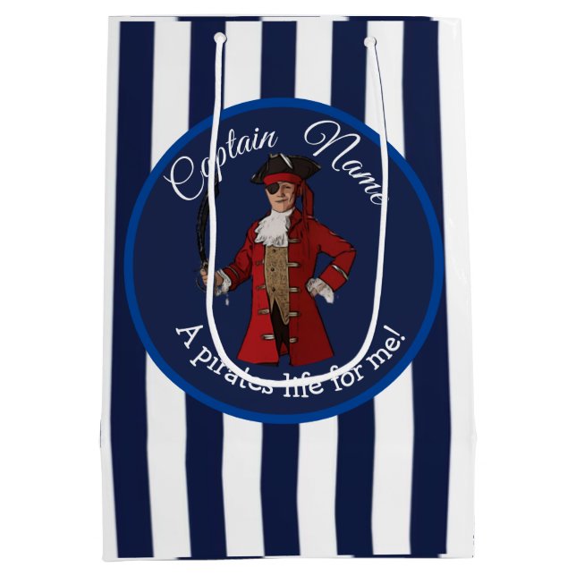 Bolsa De Regalo Mediana Pirata Nautical Blue Boy (Reverso)